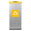 Kép 1/6 - ALDA EKO SQUARE fém szelektív hulladékgyűjtő 60L sárga fedéllel