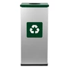 Kép 2/6 - ALDA Eko Square 60L szelektív hulladékgyűjtő zöld fedéllel-2