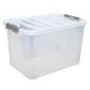 Kép 2/2 - Heidrun Clipbox átlátszó tároló doboz 150 literes, 80x50x50 cm méretben, gurulós kivitelben clippes tetővel, extra nagy műanyag doboz tároláshoz és rendszerezéshez-2