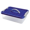 Kép 1/2 - Heidrun Clipbox átlátszó tároló doboz 9 literes, 40x29x11 cm méretben, fogantyúval és Clippes tetővel, praktikus műanyag tárolódoboz