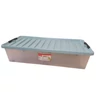 Kép 2/2 - Heidrun Clipbox Lite tároló doboz – 45 literes, 52x36,5x34 cm, átlátszó gurulós műanyag doboz clippes tetővel, praktikus megoldás háztartási tároláshoz-kék