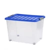 Kép 1/2 - Heidrun Clipbox Lite tároló doboz – 45 literes, 52x36,5x34 cm, átlátszó gurulós műanyag doboz clippes tetővel, praktikus megoldás háztartási tároláshoz