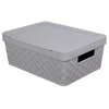 Kép 1/3 - Heidrun Diamond tároló doboz tetővel – 11 literes, 36x27x14 cm, mintás műanyag doboz fedéllel, ideális rendszerezéshez otthon vagy irodában