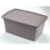 Kép 2/3 - Heidrun Intrigobox zárt rattan mintás tárolódoboz 40L tetővel – 59x39x26cm-2