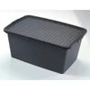Kép 1/3 - Heidrun Intrigobox zárt rattan mintás tárolódoboz 40L tetővel – 59x39x26cm