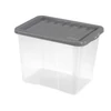 Kép 1/2 - Heidrun Quasar átlátszó tároló doboz 22 literes, 38x28,5x28 cm méretben, tetővel ellátott műanyag doboz rendszerezéshez és tároláshoz