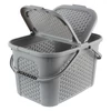 Kép 2/6 - Keeeper picnic kosár rattan stílusú 28L szürke 35x46x28,5cm -2