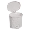 Kép 2/5 - Keeeper pedálos szemetes 3L fehér kötött mintás 19,5x20,5x20,5cm-2