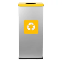 ALDA EKO SQUARE fém szelektív hulladékgyűjtő 60L sárga fedéllel