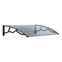 Előtető átlátszó méhsejtes polikarbonát 4 mm UV védelemmel, sötétszürke megerősített karokkal 755x1190 mm PE80120T