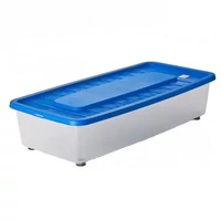 Heidrun Boxmania tároló doboz – 25 literes, 56x37x18 cm, átlátszó műanyag gurulós tárolódoboz tetővel, praktikus megoldás háztartási cikkek rendszerezésére