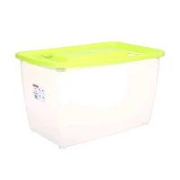 Heidrun Boxmania tároló doboz – 46 literes, 56x37x34 cm, átlátszó műanyag gurulós tárolódoboz tetővel, ideális nagyobb háztartási tárgyak rendszerezésére és tárolására