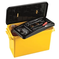 Heidrun Briko-Box 15 literes tároló doboz 41x20x24 cm méretben, sárga szerszámos Clippes tetővel