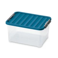 Heidrun Clipbox átlátszó tároló doboz 25 literes, 44x31x23 cm méretben, Clippes tetővel, praktikus és strapabíró műanyag tárolódoboz