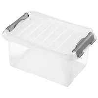 Heidrun Clipbox Lite tároló doboz – 31 literes, 48x35x25 cm, átlátszó műanyag doboz clippes záródással ruhák, játékok vagy háztartási kellékek rendszerezéséhez