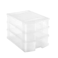 Heidrun Desktop A4 irattartó, 3 átlátszó fiókos asztali rendszerező 34x25x23,5 cm méretben