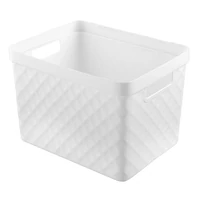 Heidrun Diamond tároló doboz – 17,5 literes, 36x27x23 cm, dekoratív műanyag tárolódoboz otthoni rendszerezéshez, kisebb háztartási cikkek tárolásához
