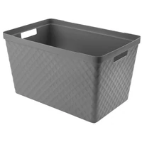 Heidrun Diamond tároló doboz – 51 literes, 56x36x32 cm, nagyméretű dekoratív műanyag tárolódoboz otthoni rendszerezéshez vagy tároláshoz