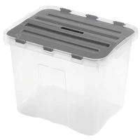 Heidrun Dragon Box átlátszó tároló doboz 24 literes, 39x29x30 cm méretben, Classic oldalra nyíló kivitelben, fekete tetővel, strapabíró műanyag doboz