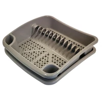 Heidrun edényszárító csepegtető tálcával, 39x39x11 cm méretben, Althea kivitelben, praktikus műanyag edényszárító állvány konyhába