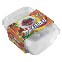 Heidrun Mc Fresh ételtároló 3 x 0,9 literes 19,8x14,2x5,7 cm műanyag tárolódoboz készlet