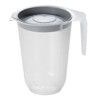 Heidrun mércés kancsó 1 literes, 12x16,5 cm méretben, tetővel ellátott átlátszó műanyag mérőkancsó konyhai méréshez