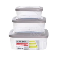 Heidrun mikro ételtároló 3 db-os szett 3,4 liter (1,8L + 1,0L + 0,6L) műanyag tárolódoboz készlet