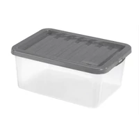 Heidrun Quasar átlátszó tároló doboz 13 literes, 38x28,5x16 cm méretben, műanyag tetővel, praktikus rendszerező és tárolódoboz