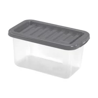 Heidrun Quasar átlátszó tároló doboz 18 literes, 43x33x18 cm méretben, műanyag tetővel, praktikus tárolódoboz háztartási és irodai használatra