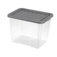 Heidrun Quasar átlátszó tároló doboz 22 literes, 38x28,5x28 cm méretben, tetővel ellátott műanyag doboz rendszerezéshez és tároláshoz