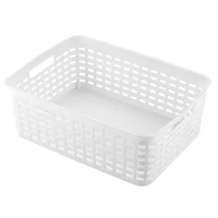 Heidrun rattan hatású műanyag kosár 39x29x13 cm, nagy tároló kosár