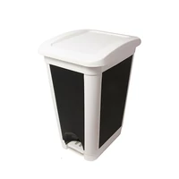 Heidrun pedálos szemetes 50 literes, 43,5x34x60 cm méretben, fehér színben, nagy kapacitású higiénikus hulladéktároló konyhába, irodába vagy közösségi használatra