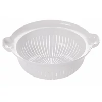 Heidrun tésztaszűrő 30x12 cm méretben, nagyméretű műanyag szűrő edény tészta, zöldség és gyümölcs lecsöpögtetéséhez