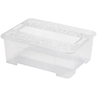 Heidrun Tex Box 2 átlátszó tárolódoboz 10L tetővel – 38x28x14cm praktikus műanyag doboz