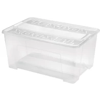 Heidrun Tex Box 5 nagyméretű átlátszó rendszerező doboz 48 literes, tetővel