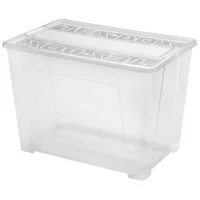 Heidrun Tex Box 6 nagyméretű átlátszó tároló doboz tetővel – 70 literes műanyag tárolás