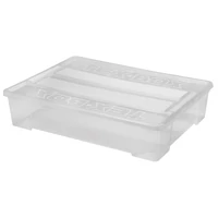 Heidrun Tex Box 7 nagyméretű lapos tárolódoboz átlátszó fedeles kivitelben – 60 liter