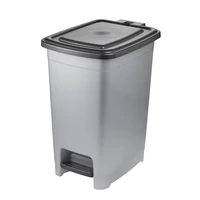 Keeeper OLAF 40 literes nagyméretű pedálos szemetes kuka világosezüst színben