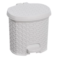 Keeeper kis méretű pedálos kuka fehér kötött design 3 liter