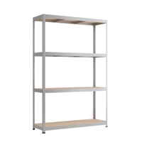 Metalkas fém polc, galvanizált, 4 polcos, HDF, 180×120×40 cm