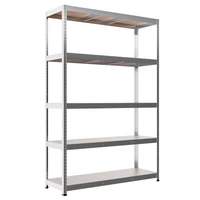 Metalkas fém polc, galvanizált, 5 polcos, HDF, 180×120×40 cm