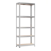 Metalkas fém polc, galvanizált, 5 polcos, HDF, 180×75×30 cm