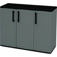 Félmagas szekrény újrahasznosítható polipropilénből, acél zsanérokkal és állítható polcokkal, mérete: 1020×370×840 mm