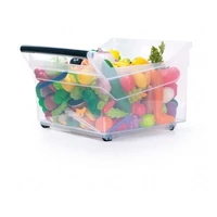 Prosperplast átlátszó tároló doboz 29 liter – fogantyús, görgős kivitel, 38x37,9x25,6 cm