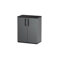 Félmagas szekrény újrahasznosítható polipropilénből, acél zsanérokkal és állítható polccal, mérete: 680×370×840 mm