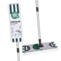 York Eco Ego Circular lapos felmosó szürke-zöld színben, teleszkópos nyéllel és mikroszálas fejjel