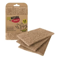 York súroló párna – Agave Eco Natural, 3 darabos készlet, 10x15x0,5 cm, környezetbarát súrolópárna konyhai és fürdőszobai használatra