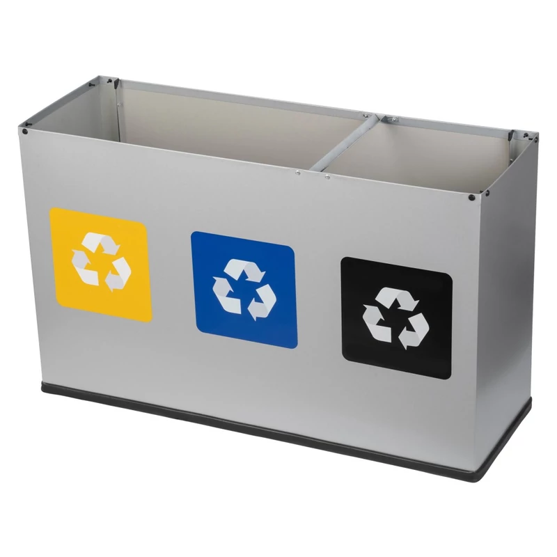 ALDA EKO 3-WAY MINI fém szelektív hulladékgyűjtő, 3×12 literes kivitel-3