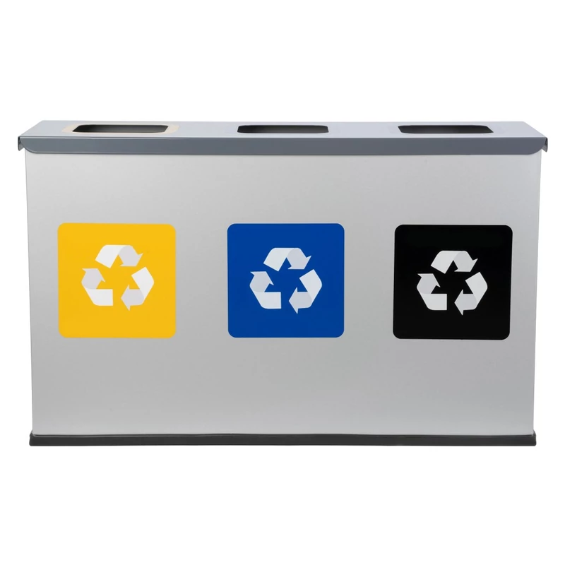 ALDA EKO 3-WAY MINI fém szelektív hulladékgyűjtő, 3×12 literes kivitel