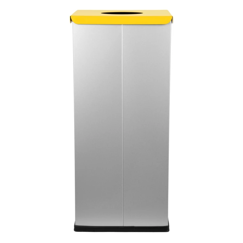 ALDA EKO SQUARE fém szelektív hulladékgyűjtő 60L sárga fedéllel-3